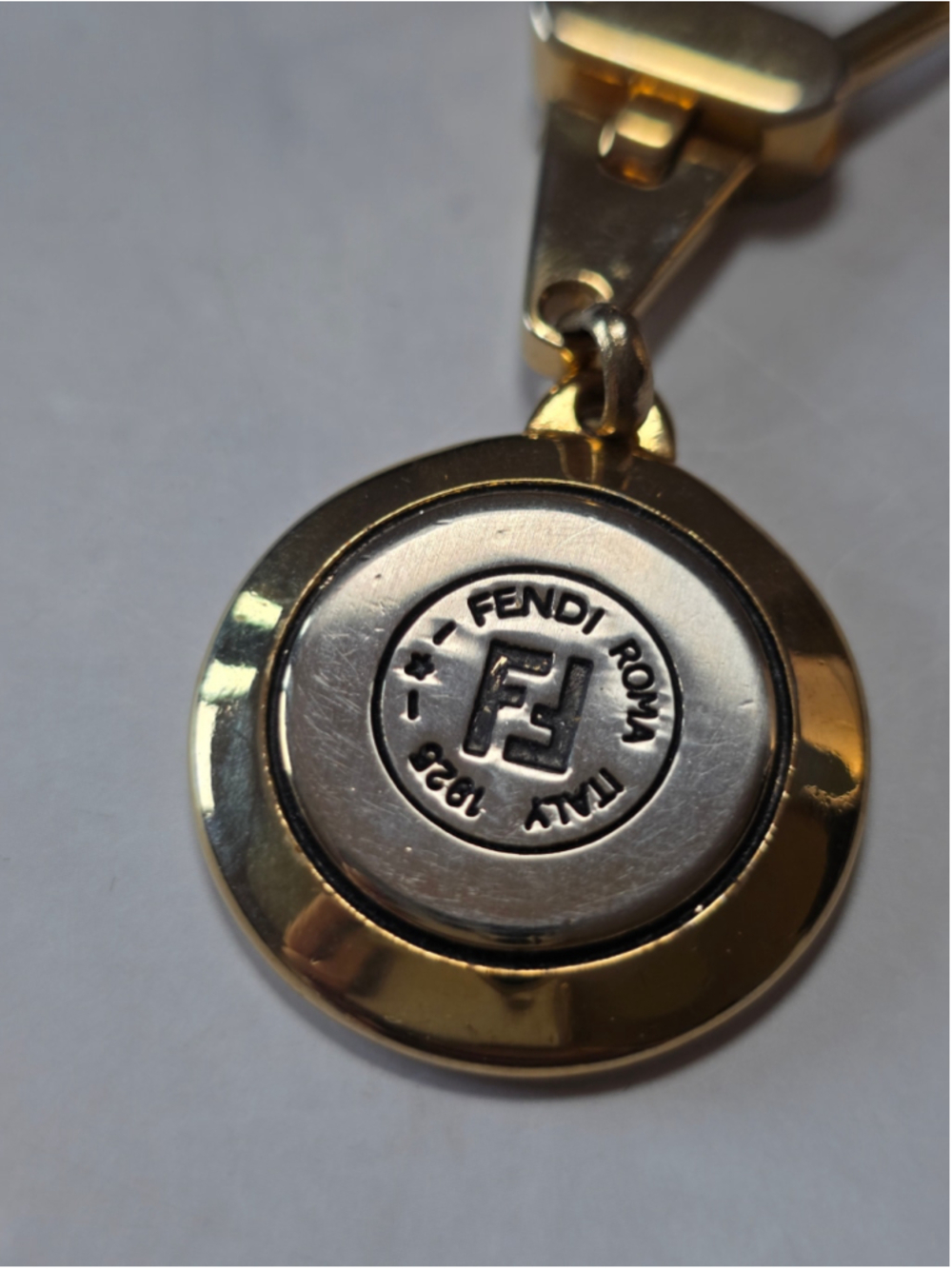 Fendi Roma 1925 Gold-Tone Keychain / Bag Charm with Box - Picture 3 of 6